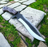 New Design 2025 Custom Handmade D2 Steel Bowie Knife With 8 inches Blade & Wood Handle Perfect Premium Leather Sheath. (Bowie Knife-1)