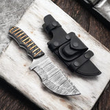 New Arrival High Carbon Damascus Steel Tracker Knife Modern Design Outdoor Survival Hunting Camping Knives Wood Handle (Tracker Knife-9)