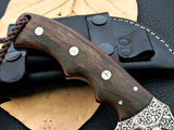Handmade Stainless Steel Tracker Knife With Wood Handle and Fine Leather Sheath Bush Craft Survival Knife Camping Knives (Tracker Knife-25)