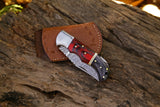 Damascus Steel Folding Pocket Knife Outdoor Camping EDC Tactical Hunting Survival Knives (Folding Knife-14)