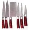 Handmade Custom Damascus Steel Chef Knife Set - Beautiful Design Multipurpose Set with Leather Sheath (Chef Knife-56)