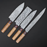 Handmade Custom Damascus Steel Chef Knife Set Stainless Steel Blade with Pure Leather Sheath Outdoor Camping Dining Kitchen Use (Chef Knife-49)