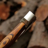 Premium Hand Forged Stainless Steel Viking Bearded Axe With Wooden Handle OEM Viking Axe Hand Leather Sheath Cover Hatchet. (Tomahawk Axe-8)