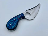 High Quality D2 Stainless Steel Skinning Knife Damascus Steel Finger Support Gut Hook Blades Kitchen Chef Usage Hunter Knife (Skinner Knife-8)