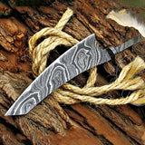 High Quality 8-Inch Handmade Stainless Steel Rat Tail Damascus Chef Knife Set Plastic Handle Free Blank Sample Kitchen Knife (Blank Blade Knife-16)