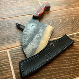 Handmade Custom Carbon Steel Kitchen Knife Set Damascus Blade Butcher and Chef Cleaver with Wood Handle for Vegetables Meat (Nakiri Knife-49)