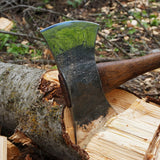 Carbon Steel Double-Head Axe Industrial Grade Sharp Rose Wooden Handle Viking Style With Leather Cover (Double Head Axe-1)