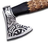 Viking Handmade Axe 20 Inch Carbon Steel 1095 Custom Hatchet Tomahawk High Camping Survival Etched Axe (Tomahawk Axe-99)