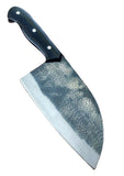 Professional 1095 High Carbon Steel Hand Forged 8-inch Nakiri Meat Cleaver Kitchen Chef Knife Leather Slicing Utility Handmade (Nakiri Knife-53)