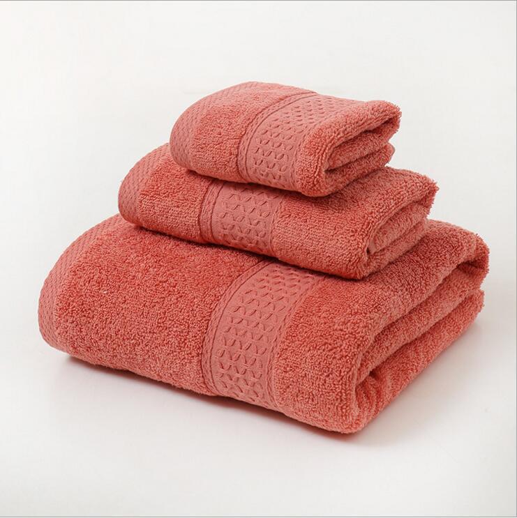 Pure Cotton, Plain Color, Towel, Long-staple Cotton Bath Towel, Three-piece Set, Towel, Home Furnishing