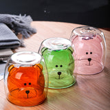 High borosilicate creative glass bear double layer