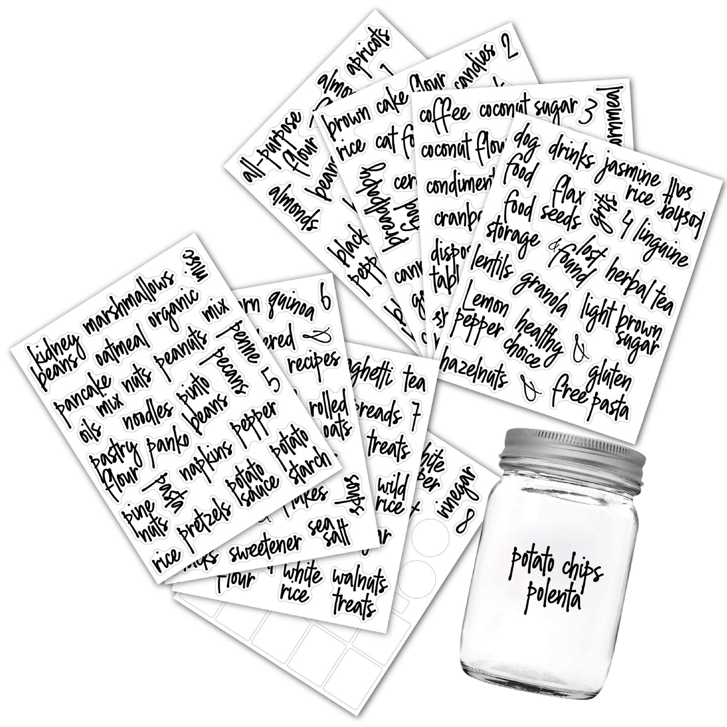 Pantry Bottle Storage Stickers Waterproof And Oil-proof Seasoning Label Stickers