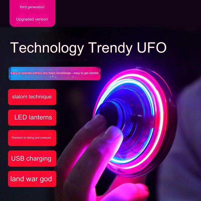 Fingertip Gyro Glowing Gyroscope Sensor Set Black Technology Plastic Suspended Ball Artifact Decompression Toy