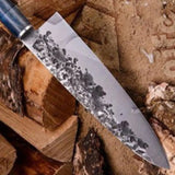 Professional Home Restaurant Kitchen Chef Knife High Quality 1095 Forged Carbon Steel Stainless Steel Bone Handle Damascus Blade (Chef Knife-101)