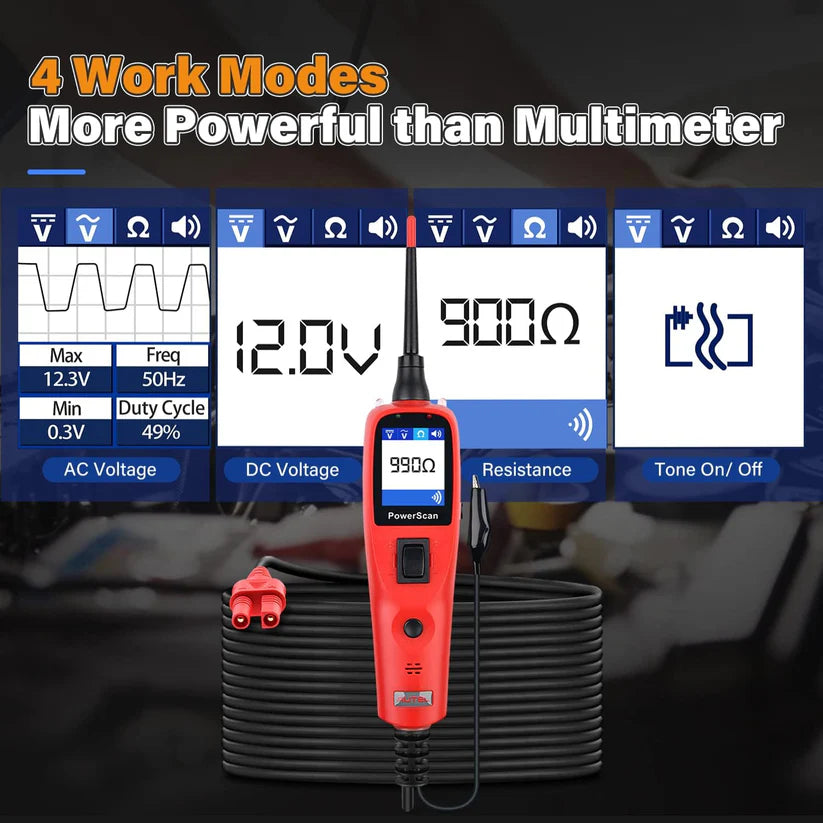 Autel PowerScan PS100 Automotive Circuit Tester, Universal 12V 24V Power Circuit Probe Tool