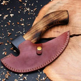 Original Custom Hand Forged Steel Pizza Axe Viking Bearded Chef Knife Best Carbon Steel Blade for Camping Christmas Gift (Pizza Axe-4)