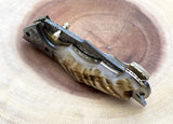 Damascus Steel Pocket Knife Handmade Outdoor Folding Knife with Wooden Handle Best EDC Utility Knives (Folding Knife-24)
