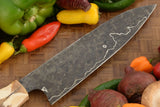 Handmade High Carbon Steel Etching on Blade Kitchen Chef Knife With Premium Leather Sheath (Chef Knife-4)