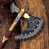 High Quality Stainless Steel Construction Hatchet Blade Brass and Rosewood Handle Top Zinc Metal Bottom Elegant Design (Tomahawk Axe-18)
