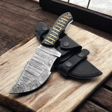 New Arrival High Carbon Damascus Steel Tracker Knife Modern Design Outdoor Survival Hunting Camping Knives Wood Handle (Tracker Knife-9)