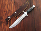 Handmade Bowie Knife Stainless Steel Blade Wooden Handle Movie Knife with Free Sheath | Birthday Gift | Outdoor Gift | (Bowie Knife-18)