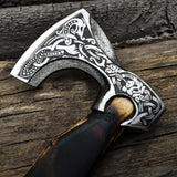 High Quality Custom Hand Made Damascus Tomahawk Hunting Hatchet Axe Hand Forged Wood Handle With Leather Sheath (Tomahawk Axe-81)