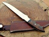 Handmade Custom Fillet Knife D2 Steel Blade Rose Wood Handle With Leather Cover Kitchen Knives (Chef Knife-133)