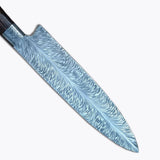 High Quality Damascus Steel Feather Pattern Blade Chef Knife Damascus Steel Chef | Kitchen Knives with Leather Sheath (San Mai Knife-1)