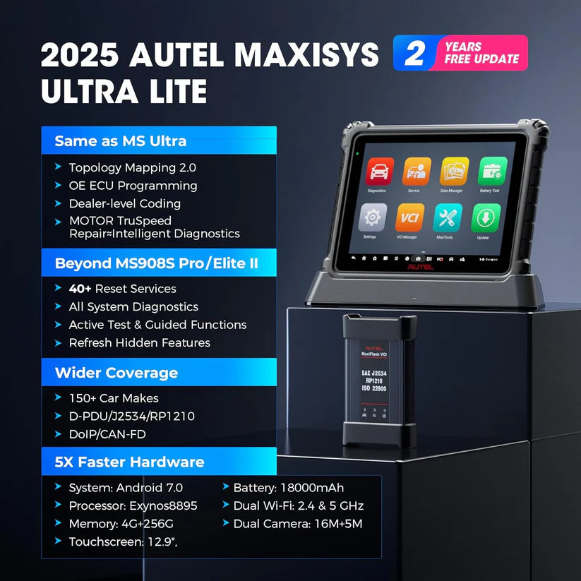 Autel MaxiCom Ultra Lite Scanner With 2 years of free updates + Autel MV480 for free