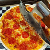 Handmade Custom 8-inch Carbon Steel 1095 Pizza Cutting Axe Chef Knife Set with Cover Best Gift for Friends Family Kitchen Use (Pizza Axe-31)
