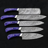 Custom Handmade Damascus Steel Chef Knife Set with Pure Leather Sheath for Kitchen & Dining (Chef Knife-57)