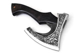 Handmade Viking Pizza Axe Custom Gift Forged High Carbon Steel Stainless Steel Knife Set for Cooking with Leather Sheath (Pizza  Axe-30)