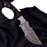 Damascus Steel Blade Tracker Fixed Blade Knife Wood Handle with Comfortable Grip Outdoor, Hunting, Camping Knives (Tracker Knife-3)