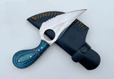 High Quality D2 Stainless Steel Skinning Knife Damascus Steel Finger Support Gut Hook Blades Kitchen Chef Usage Hunter Knife (Skinner Knife-8)