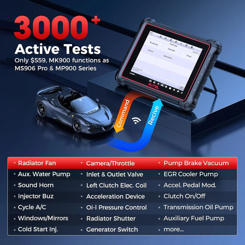 Autel MaxiCOM MK900, 3K+ Active Tests, 40+ Service, CAN-FD & DOIP, All System, FCA