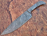 High Quality Damascus Steel Full Tang Blank Blade Knife Handmade Multi-Use for Outdoor & Camping Industrial Kitchen Application (Blank Blade Knife-24)