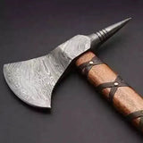 Custom Handmade Damascus Axe 19 Inches Damascus Steel Hunting Hand Forged Camping With Protected Cover (Tomahawk Axe-49)