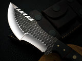 Handmade D2 Steel Hunting Knife with Hammered Texture Pattern on Blade Gift for Men's / Personalized Knives (Tracker Knife-26)