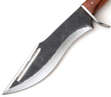 Survival Bowie Knife – Custom Handmade Carbon Steel Bowie Knife with Wood Handle, Perfect Grip, and Premium Leather Sheath, 2-Inch Blade Width, 8-Inch Blade Length (Bowie Knife-6)