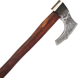 Custom Handmade 19-Inch D2 Steel Axe Damascus Steel Hunting Hatchet Wood Handle Industrial Forged Camping Tool Protected Cover (Tomahawk Axe-64)