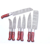 Handmade Damascus Steel Chef Knife Set with Pure Leather Sheath Custom Kitchen Knife for Dining (Chef Knife-33)