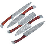 Professional Custom Handmade Damascus Steel Hand Forged Full Tang Chef Kitchen Knives Set With Leather Bag (Chef Knife-64)