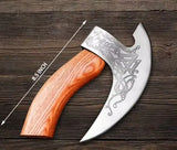 Handmade Viking Pizza Cutting Axe,Super Pizza Cutter Axe with Leather Sheath,Pizza Slicer Axe Style Pizza Knife (Pizza Axe-8)