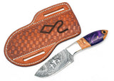 Customized Handmade Damascus Hand Forged Full Tang Skinner Knife for Outdoor, Survival & Camping Knives With Cover (Skinner Knife-3)
