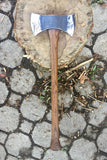 Carbon Steel Double-Head Axe Industrial Grade Sharp Rose Wooden Handle Viking Style With Leather Cover (Double Head Axe-1)