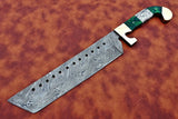 High Quality Customized Full Tang Damascus Steel Nakiri Butcher Knife Stainless Steel Handmade Kitchen Cleaver for Meat Leather (Nakiri Knife-103)