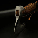 Premium Hand Forged Stainless Steel Viking Bearded Axe With Wooden Handle OEM Viking Axe Hand Leather Sheath Cover Hatchet. (Tomahawk Axe-8)