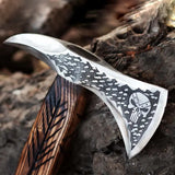 Top Quality Axe Manufacturer Tomahawk Carbon Steel Axe Camping With Wood Handle With Leather Sheath (Tomahawk Axe-59)
