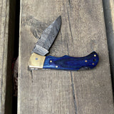 Hot Sale Custom Handmade Damascus Steel Folding Pocket Knife Beautiful Outdoor Camping (Folding Knife-19)