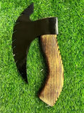 VIKING PIZZA AXE, Pizza Cutter, Pizza Cutter Viking Axe, Damascus Viking Pizza Cutter Axe With Leather Sheath, (Pizza Axe-3)